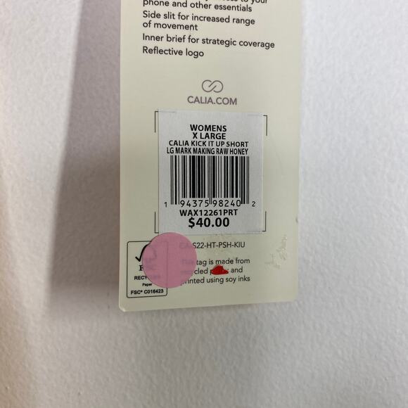 CALIA Yellow Orange Printed Kick It Up Shorts Activewear Running Womens Size XL - Picture 7 of 8